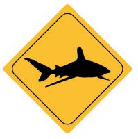 Aufkleber Sticker Achtung Hai Autoaufkleber