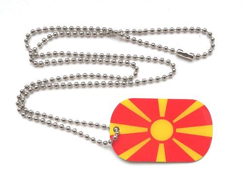 Dog Tag Fahne Mazedonien