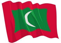 Fahnen Aufkleber Sticker Malediven wehend