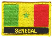 Fahnen Aufnäher Senegal Schrift