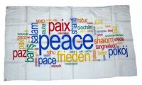 Fahne / Flagge Peace Schriften 90 x 150 cm