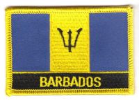Fahnen Aufnäher Barbados Schrift