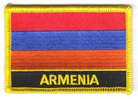 Fahnen Aufnäher Armenien Schrift