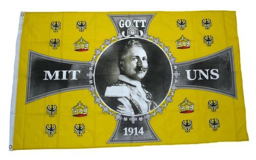 Flagge / Fahne Gott mit uns - Kaiser Wilhelm 1914 90 x 150 cm