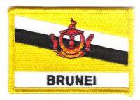 Fahnen Aufnäher Brunei Schrift