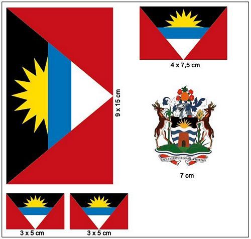 Fahnen Aufkleber Set Antigua & Barbuda