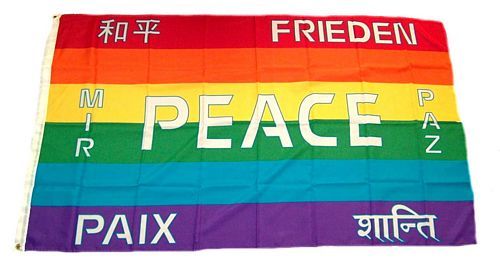 Flagge / Fahne Regenbogen Peace Frieden 60 x 90 cm