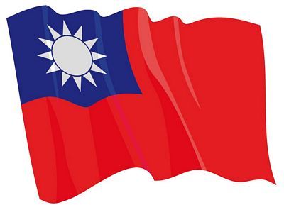 Fahnen Aufkleber Sticker Taiwan wehend