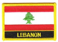 Fahnen Aufnäher Libanon Schrift