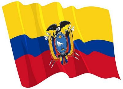 Fahnen Aufkleber Sticker Ecuador wehend
