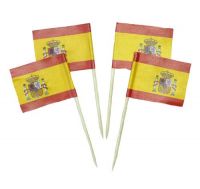 50 Minifahnen Dekopicker Spanien Wappen 30 x 40 mm