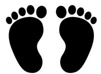 Aufkleber Sticker Füße Fußspuren schwarz