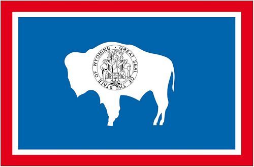 Fahnen Aufkleber Sticker USA - Wyoming