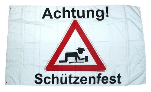 Fahne / Flagge Achtung Schützenfest 90 x 150 cm