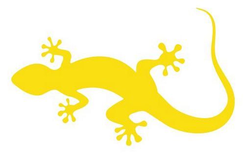 Aufkleber Sticker Lizard Eidechse gelb