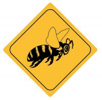 Aufkleber Sticker Achtung Biene Autoaufkleber