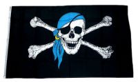 Fahne / Flagge Pirat Kopftuch Blau 90 x 150 cm