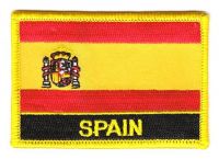 Fahnen Aufnäher Spanien Schrift