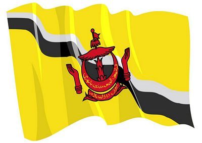 Fahnen Aufkleber Sticker Brunei wehend