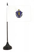 Fahne / Tischflagge USA - Massachusetts NEU 11 x 16 cm Fahne