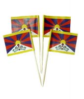 50 Minifahnen Dekopicker Tibet 30 x 40 mm
