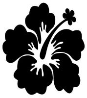 Aufkleber Sticker Hibiskus Blüte Blume schwarz