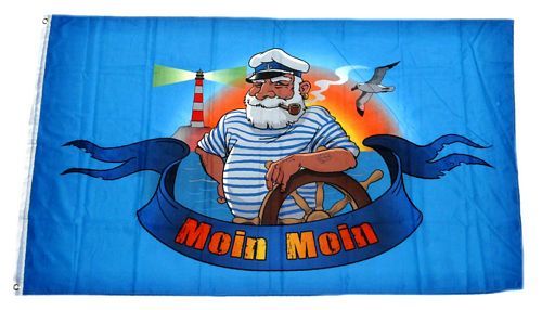 Flagge Fahne Seehund Küste Moin Moin Hissflagge 90 x 150 cm 