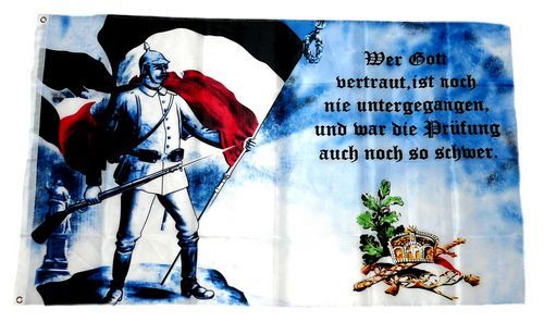 Fahne / Flagge Deutsches Reich Wer Gott vertraut 90 x 150 cm