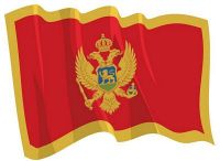 Fahnen Aufkleber Sticker Montenegro wehend