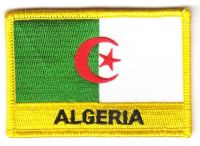 Fahnen Aufnäher Algerien Schrift