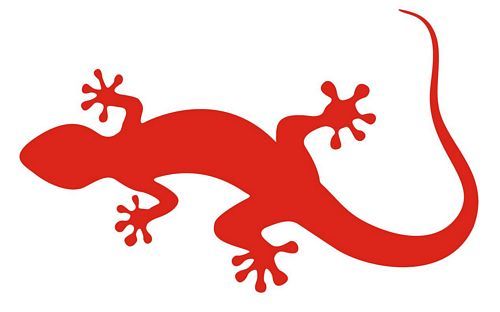 Aufkleber Sticker Lizard Eidechse rot