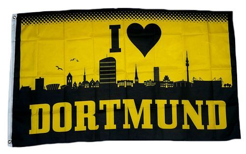 I Love Dortmund  Flagge Fahne Hißflagge Hissfahne 150 x 90 cm NEU 