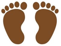 Aufkleber Sticker Füße Fußspuren braun