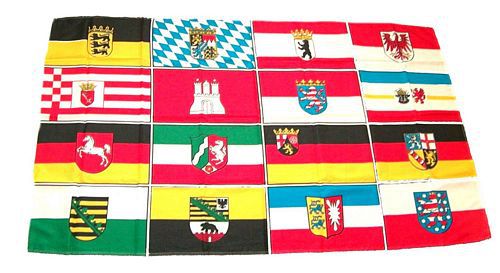 Fahnenkette Flagge Fahne 16 Bundesländer Flaggenkette 6 m 8 Flaggen 30 x 45 cm 
