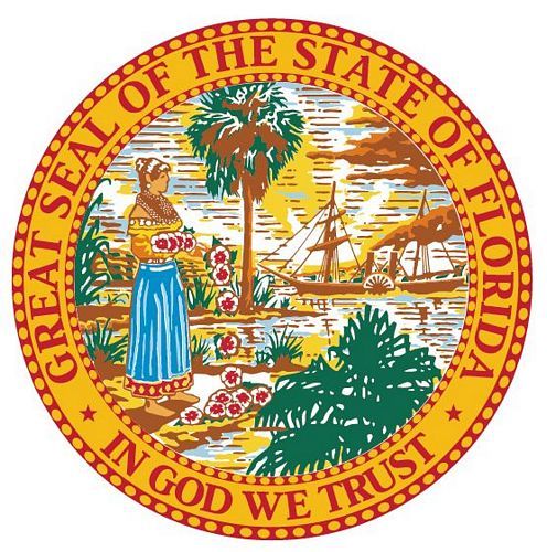 Fahnen Aufkleber Sticker Siegel USA - Florida