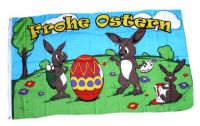 Fahne / Flagge Frohe Ostern Hasen Ei 90 x 150 cm