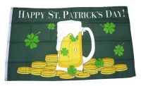 Fahne / Flagge Happy St. Patricks Day Bier 90 x 150 cm