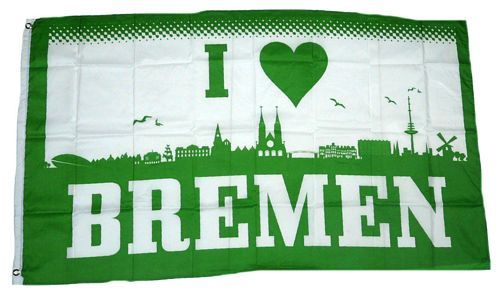 I Love Bremen Flagge Fahne Hißflagge Hissfahne 150 x 90 cm NEU 