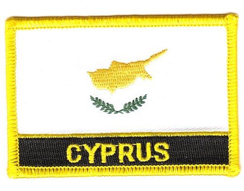 Fahnen Aufnäher Zypern Schrift