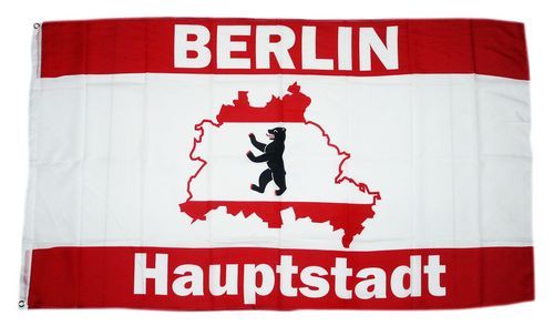 Fahne / Flagge Berlin Hauptstadt Karte 90 x 150 cm