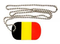 Dog Tag Fahne Belgien