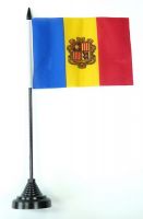 Fahne / Tischflagge Andorra Wappen 11 x 16 cm Flaggen