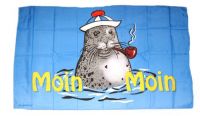Fahne / Flagge Moin Moin Seehund Pfeife 30 x 45 cm