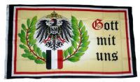 Fahne / Flagge Gott mit uns Eichenlaub 90 x 150 cm