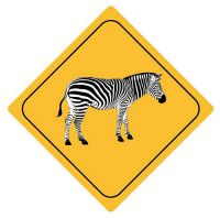 Aufkleber Sticker Achtung Zebra Autoaufkleber