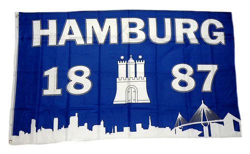 Fahne Hamburg Bulldogge Fan Hissflagge 90 x 150 cm Flagge 