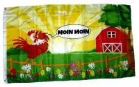 Fahne / Flagge Moin Moin Hahn 90 x 150 cm