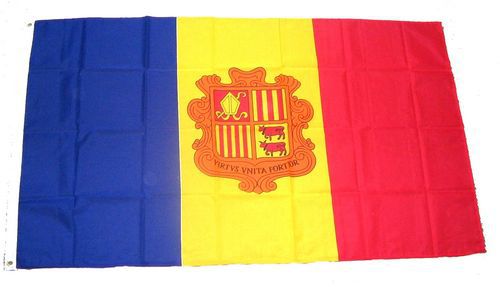 Flagge / Fahne Andorra Wappen Hissflagge 90 x 150 cm