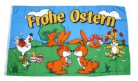 Fahne / Flagge Frohe Ostern Osterhasen 90 x 150 cm