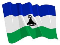 Fahnen Aufkleber Sticker Lesotho wehend
